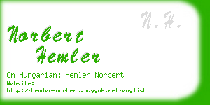 norbert hemler business card